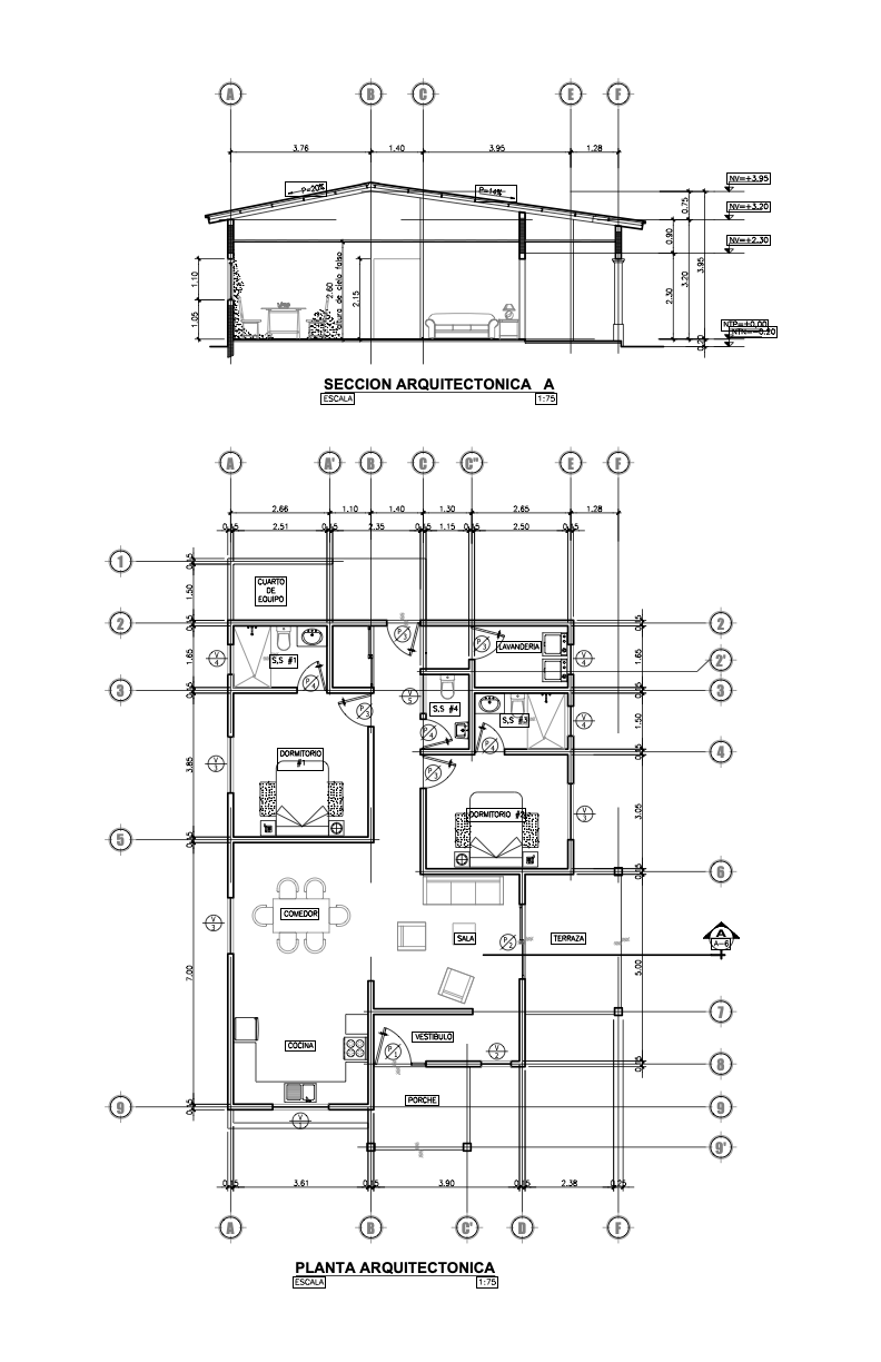 Plano arquitectónico Plan A